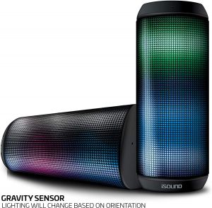 DealsForYou אלקטרוניקה iSound iGlowSound Tower - Light Up Portable Bluetooth Speaker - 5 LED Lighting Modes - IPX4 Water Resistant