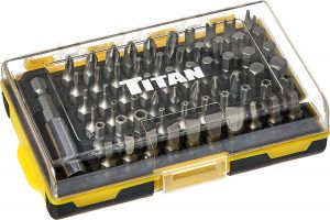 DealsForYou אלקטרוניקה 61 ביטים למברגה של חברת Titan כולל מחבר למברגה