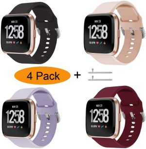 DealsForYou אלקטרוניקה Xilaiw 4 Packs Bands Compatible with Fitbit Versa/Versa2/Versa Lite for Women and Men, with waterproof